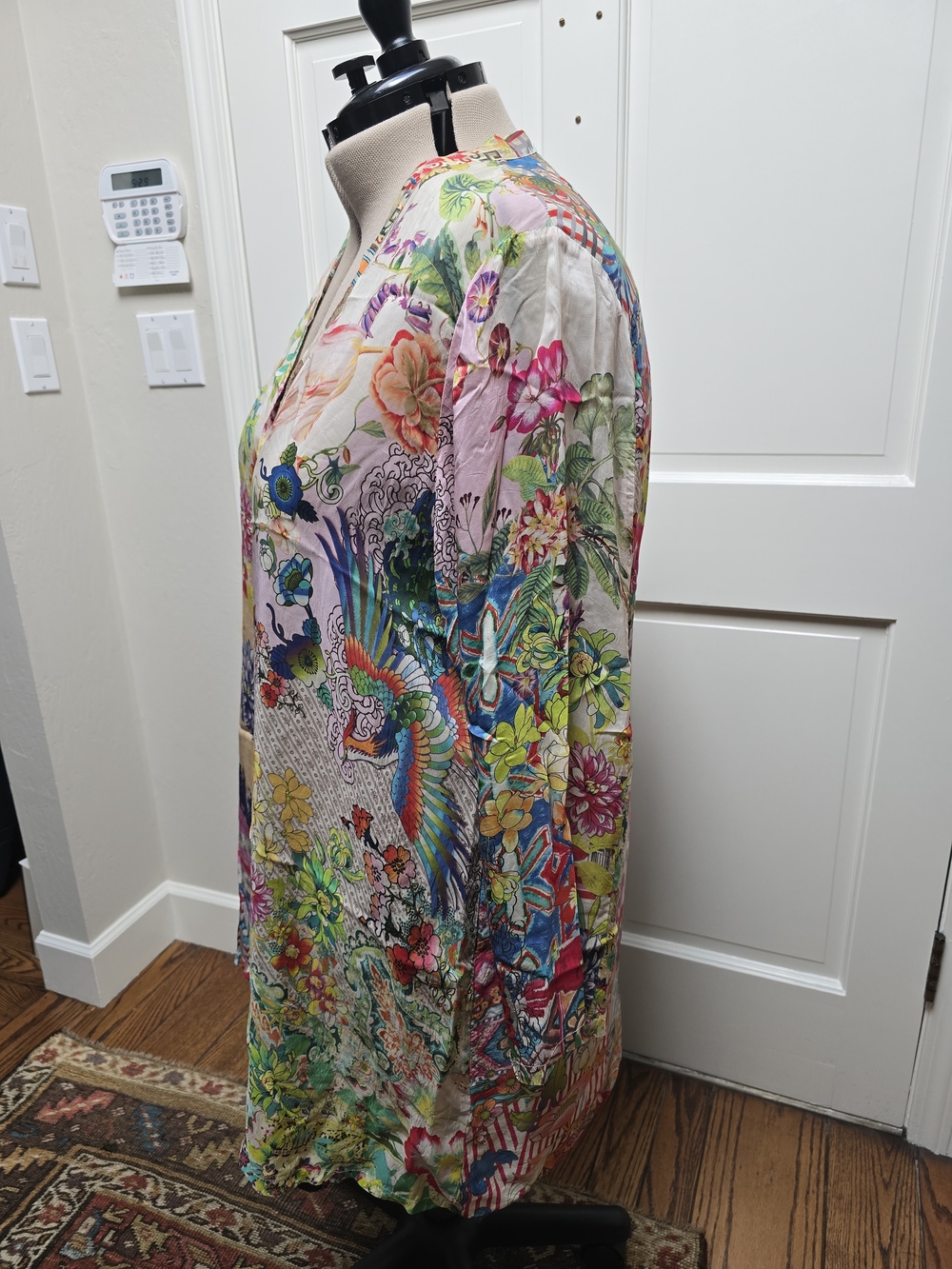 Johnny Was Multicolor Floral Patchwork V-Neck Blouse - Picture 2 of 6